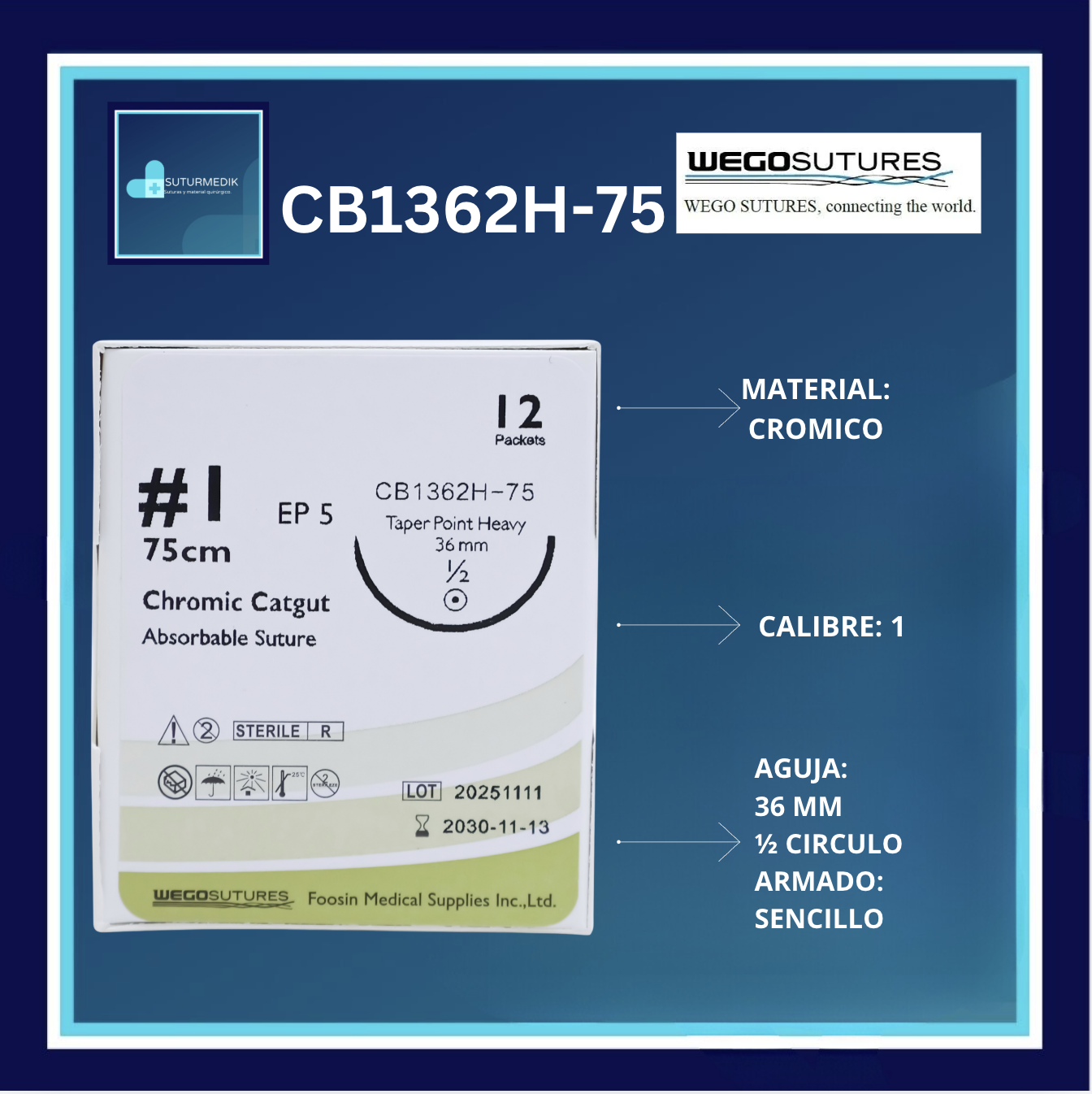 CRÓMICO 1 CB1362H-75 WEGO C/12